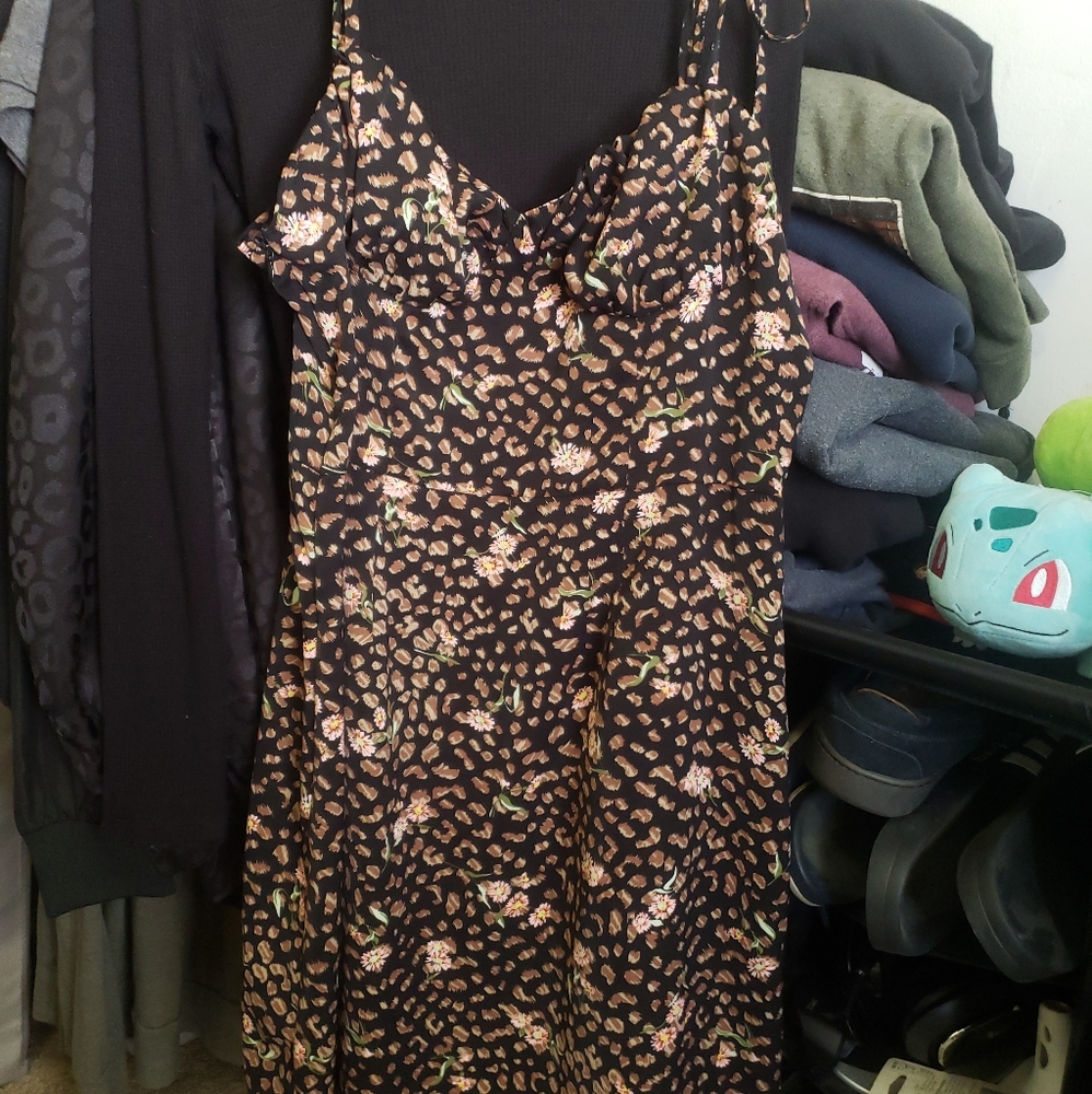 no name floral animal print dress